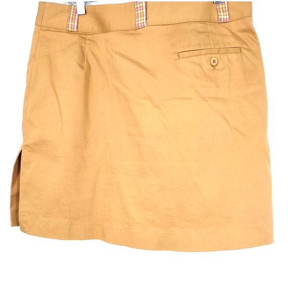 KHAKI PASTEL PLAID GOLF SKORT SIDE PLEAT - Picture 15 of 15
